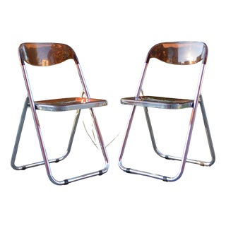 Mid-Century Modello Depositato Folding Chairs, Italy, 1970s, Set of 2 For Sale
