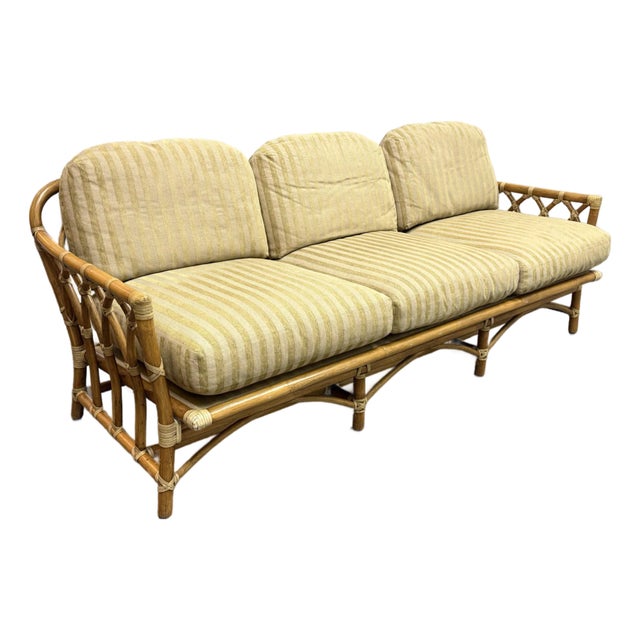McGuire Furniture Cathedral Three Seater Sofa, Vintage For Sale
