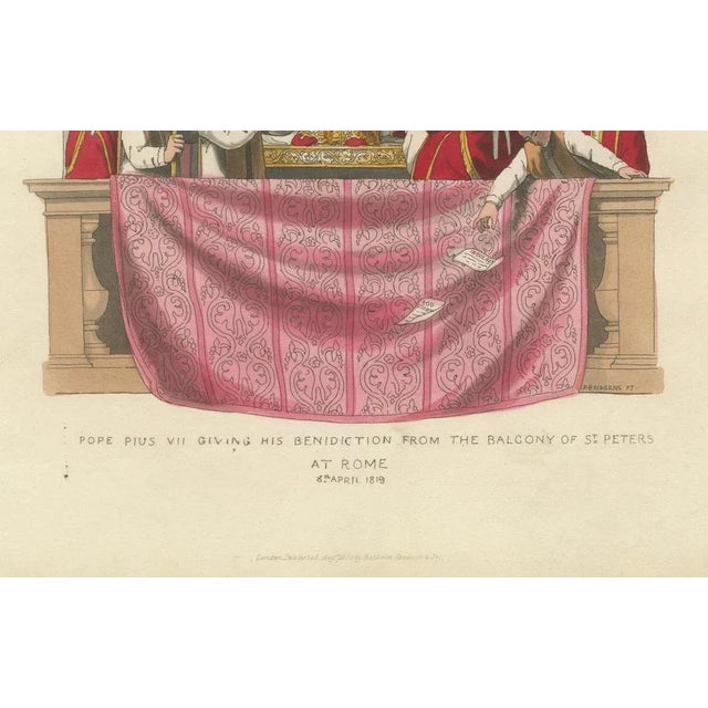 Cruikshank, Pope Pius VII Giving His Benediction from St Peter's Balcony, 1819, Print For Sale - Image 3 of 10