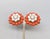 1958 round goldtone round faux-mabe pearl center with offset oval faux-mabe pearl surround with offset oval faux-coral...