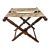Vintage French Beechwood and Tapestry Folding Luggage Rack For Sale