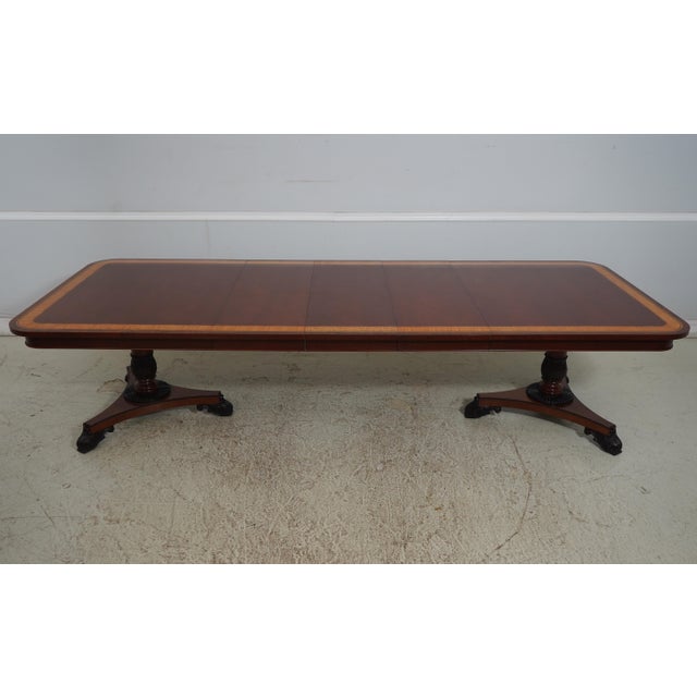 Baker Regency Style Mahogany Banded Dining Table For Sale - Image 10 of 18