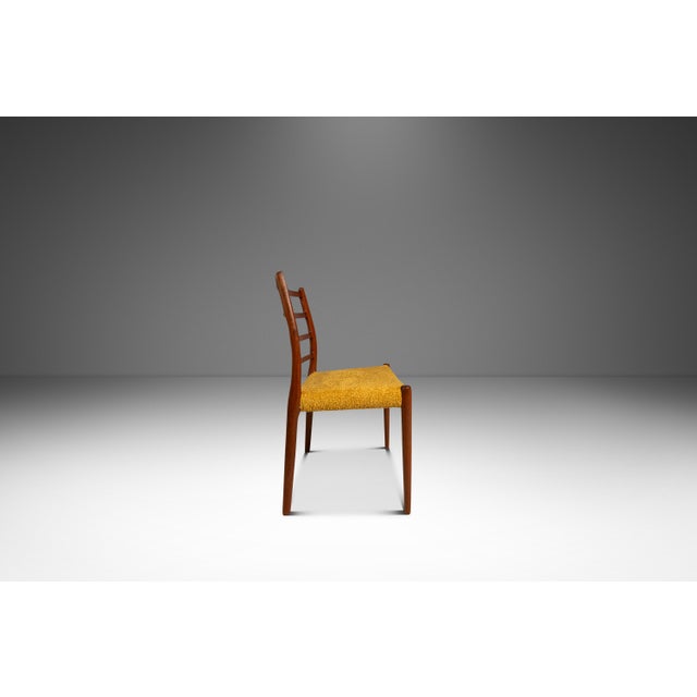 Textile Bespoke Danish Modern Model No. 78 Ladderback Chair in Teak & Bouclé by Niels Møller for j.l. Møllers Møbelfabrik, Denmark, C. 1960's For Sale - Image 7 of 18