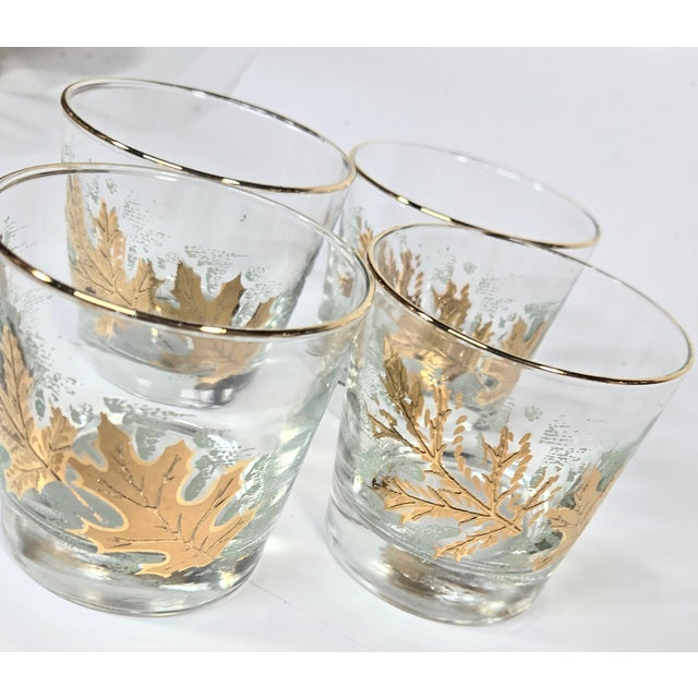 Culver Ltd. Late 20th Century 22kt Gold Leaf Lowballs- Set of 4 For Sale - Image 4 of 8