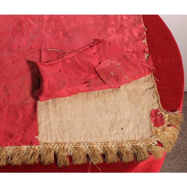 Red Renaissance Embroidered Velvet and Silk Fabric, Italy For Sale - Image 8 of 11
