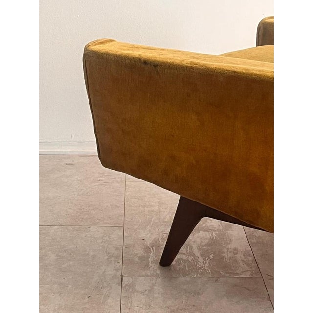 Italian Ochre Velvet Chairs, 1950s, Set of 2 For Sale - Image 14 of 17