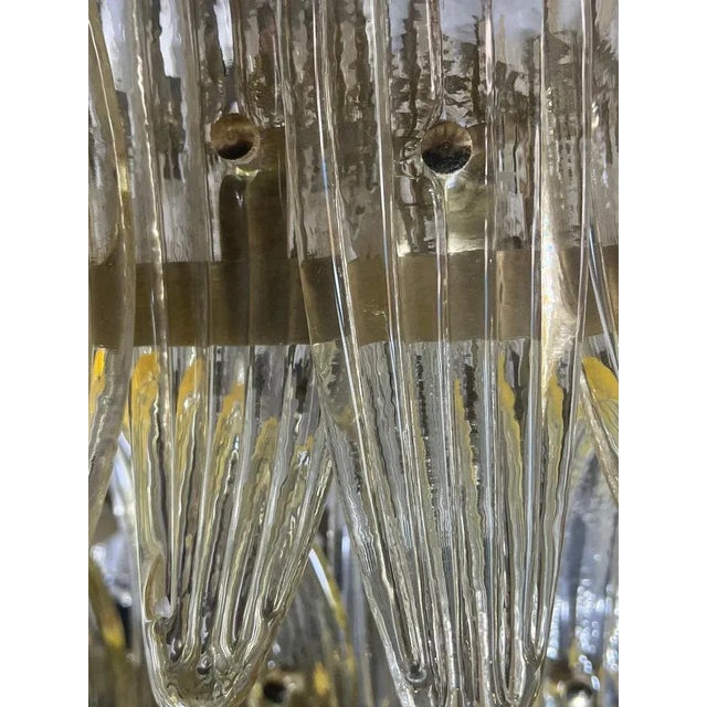 Gold Vintage Italian Palmette Chandelier, Murano, 1990s For Sale - Image 8 of 13