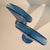 Mid-Century Modern Pair Fenton Celeste Blue Stretch Glass Fan Vases Iridescent Oval Logo Vintage For Sale - Image 3 of 4