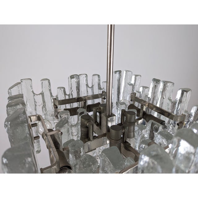 Glass Ice Crystal Lamp by Kalmar for J.T. Kalmar, 1970s For Sale - Image 7 of 12