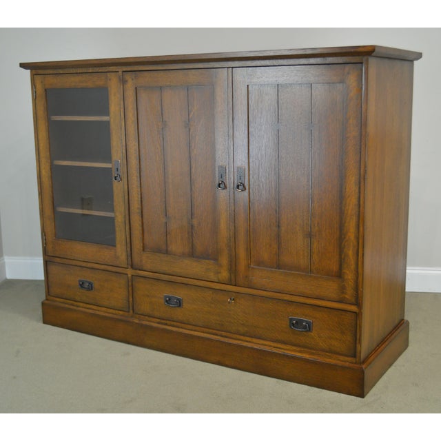 Stickley Mission Collection Oak Entertainment Center Chairish