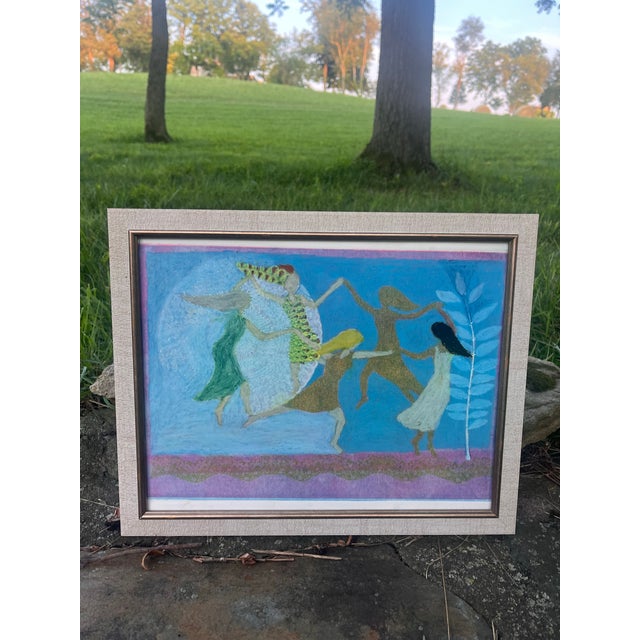 An original artwork with strong Modern Expressionist, Folk Art, and Outsider Art influences. The piece appears to be a...