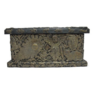Estela Ogazon Exceptional Milagros Wood Charm Mexico Folk Art Box For Sale