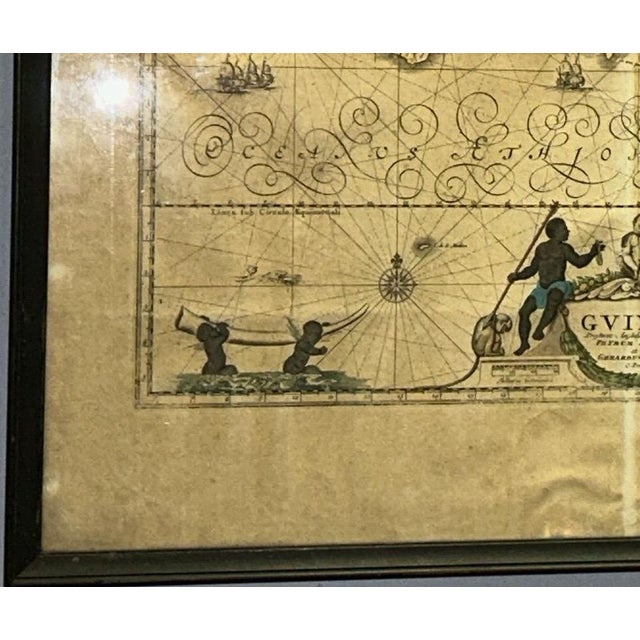 Sculpture Materials Rare Antique 17th Century Peter Schenk Hand-Colored Map of Guinea and West Africa - C. 1690 For Sale - Image 7 of 11