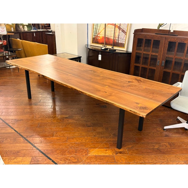 Contemporary Room & Board Chilton Live Edge Dining Table For Sale - Image 3 of 12