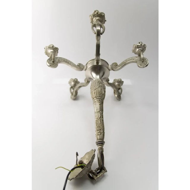 Art Deco Style Bronze and Frosted Glass Floral Chandelier, 1930s For Sale - Image 18 of 18