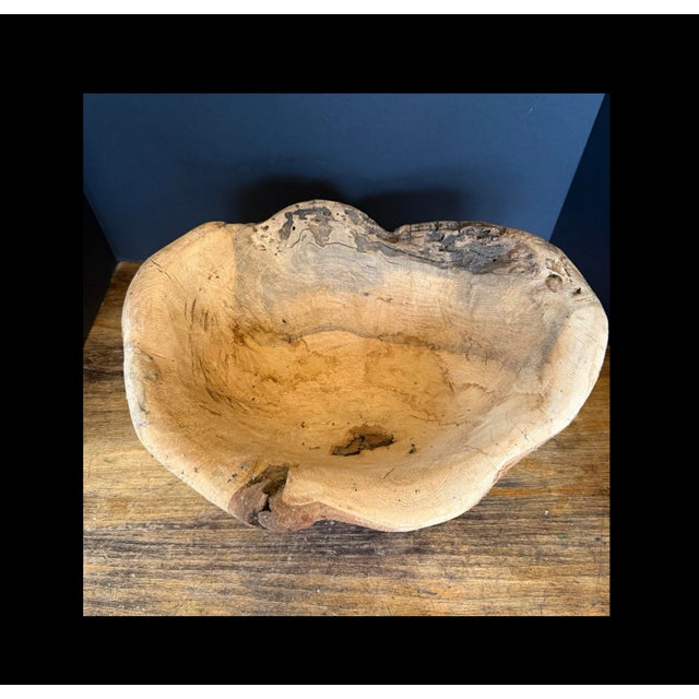 Brown Live Edge Cherry Burl Wood Bowl Hand Crafted 16.25” X 14.5” X 7.75” Wv Basin For Sale - Image 8 of 12