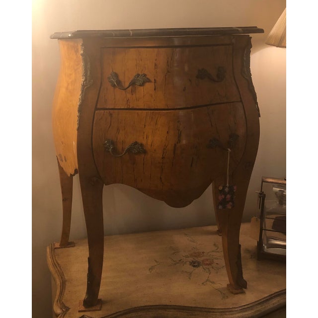 1980s Vintage Bombay Style Nightstand With Marble Top Chairish