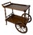 Spanish Mid-Century Wooden Bar Cart with Turned Legs and Bottle Holder For Sale