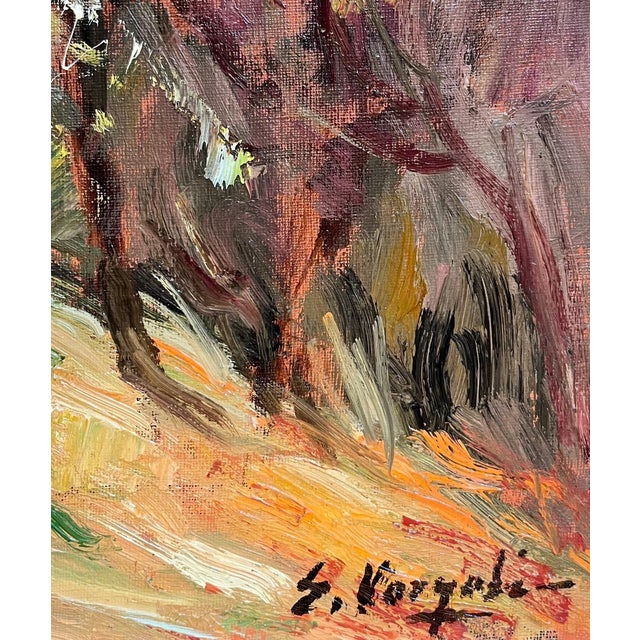 Ernest Voegeli, Autumn Trees, Oil on Canvas For Sale - Image 6 of 11