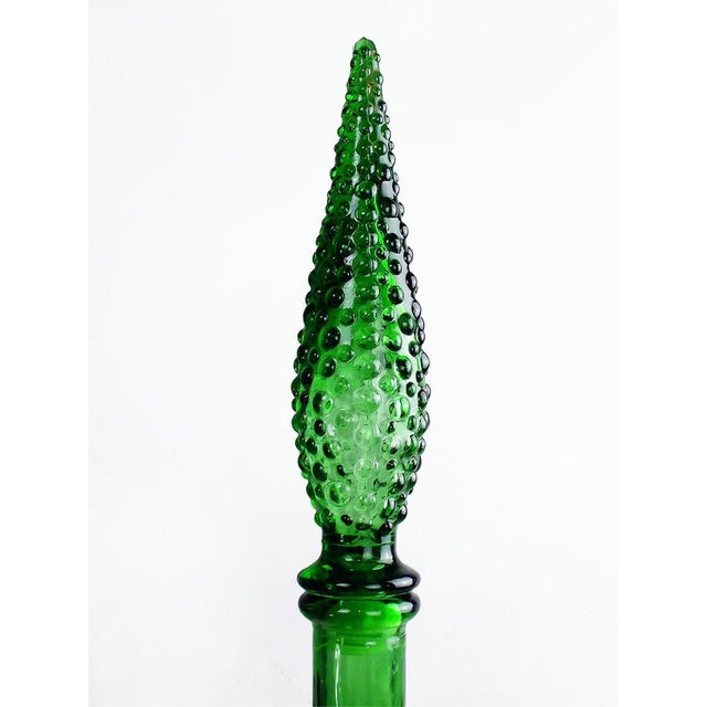 Mid-Century Modern Emerald Green Empoli Genie Bottle Decanter, 1960s For Sale - Image 3 of 14