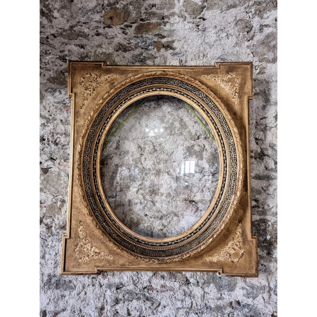 Late 19th Century Napoleon III Wall Decoration with Glass Panel and Gilded Frame France, 1890s For Sale - Image 11 of 16
