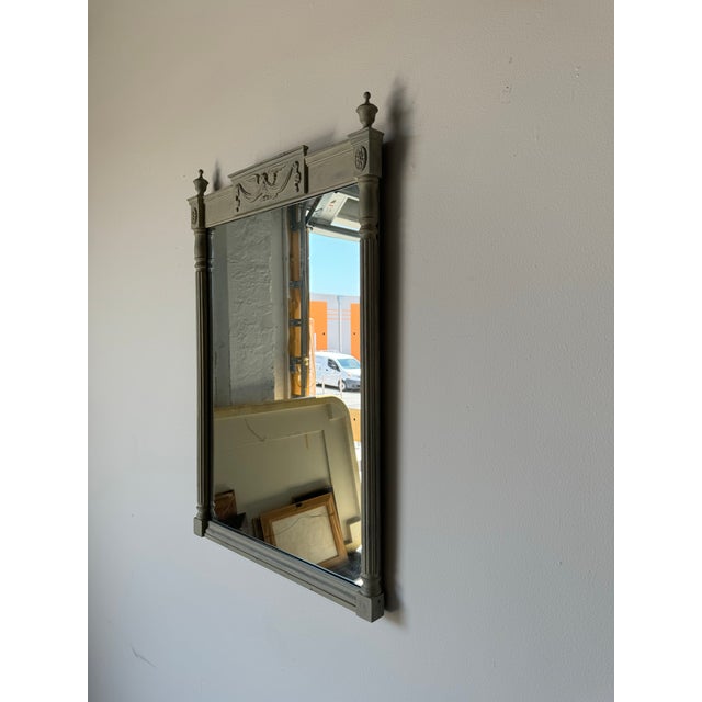1980s Vintage French Neoclassical - Style Painted Wood Wall Mirror For Sale - Image 5 of 10