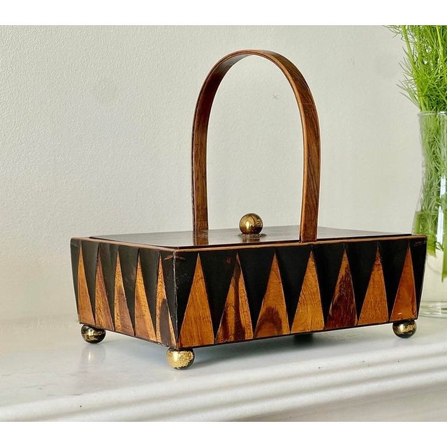 Antique Early 19th Century English George III Exotic Wood Harlequin Desk Box for Stationery or Sewing Pannier For Sale - Image 9 of 15