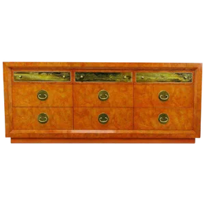 Custom Mastercraft Amboyna Burl & Acid Etched Brass Dresser