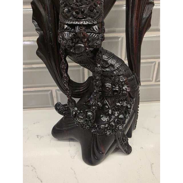 Large 14.75" Mid-Century Balinese Two-Tone Macassar Ebony Celestial Dancer Masterwork For Sale In Phoenix - Image 6 of 12