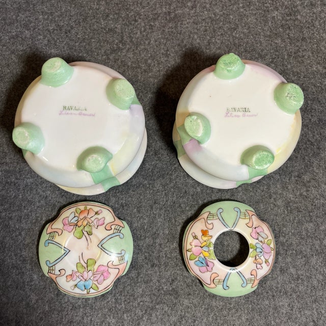 Early 20th Century Antique Lilian Bauer Bavaria Porcelain Dresser Set - 2 Pieces For Sale - Image 5 of 11