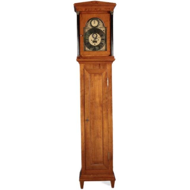 Baroque Antique Grandfather Clock in Cherry, Early 19th Century For Sale - Image 3 of 18