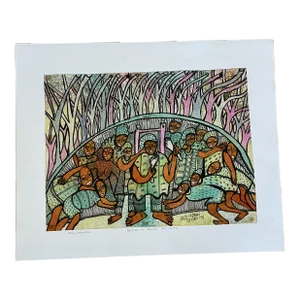 King Coronation, Artist Soji Niran, Pen and Ink on Rice Paper Painting