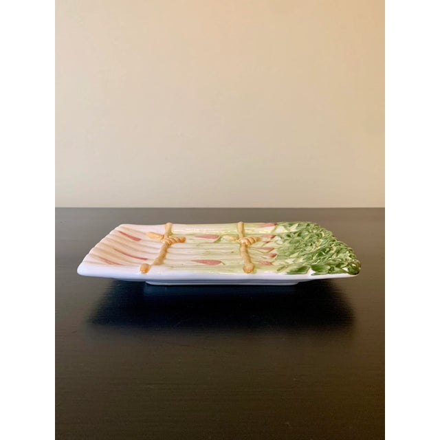 Ceramic Majolica Ceramic Trompe l'Oeil Asparagus Dish For Sale - Image 7 of 9