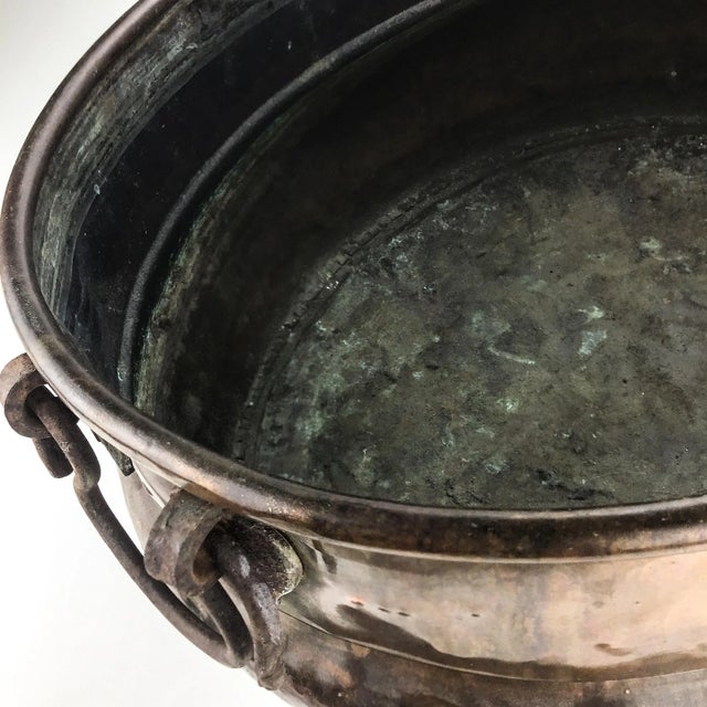Massive Antique Brass Planter Pot Storage For Sale - Image 11 of 12