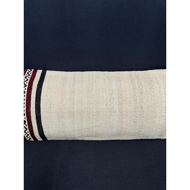 Contemporary Turkish Hemp Pillow Cushion Natural Beige Black Cushion Cover 14"x45" For Sale - Image 3 of 4