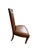 Traditional Walnut Leather Upholstered Dining Side Chair With Brass Nailhead Trim For Sale - Image 4 of 4