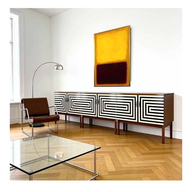 Modular Sideboard with Op Art Motif, 1970s, Set of 3 For Sale - Image 3 of 11