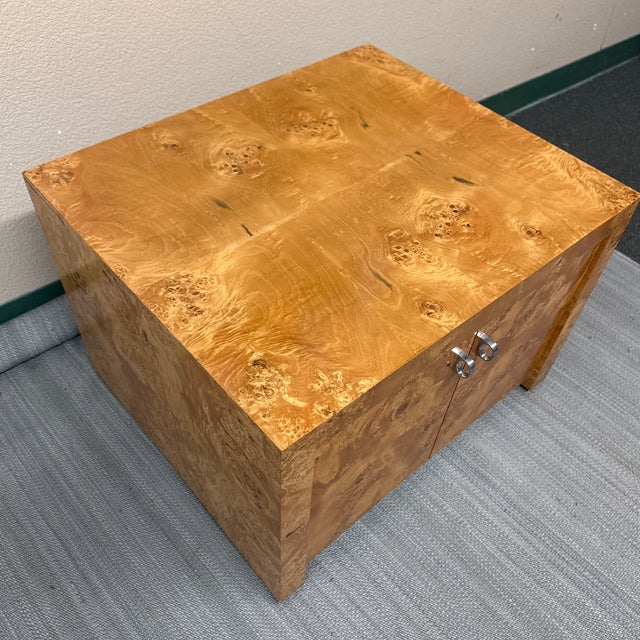 Amber Post Modern Burl Wood Side Table For Sale - Image 8 of 11