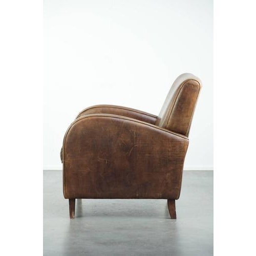 1990s Set of Sheepskin Lounge Chair and Ottoman For Sale - Image 5 of 18