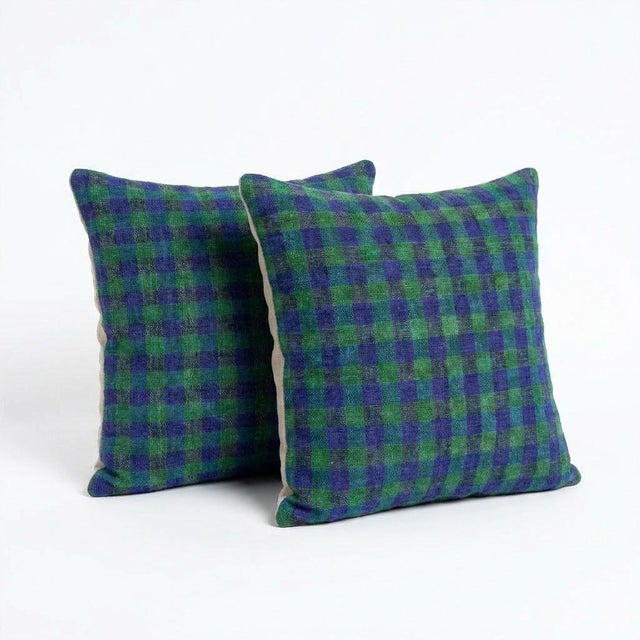 Mid-Century Modern Turkish Kilim Rug Pillow Cover 16'' X 16'' - Set of Two For Sale - Image 3 of 4