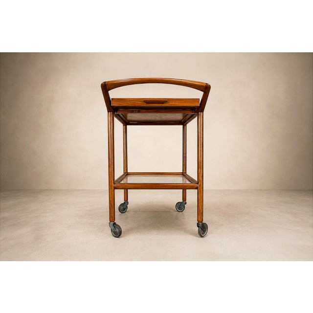 Brazilian Mid-Century Modern Bar Cart in Caviúna Wood, Brazil, 1960s For Sale - Image 15 of 18