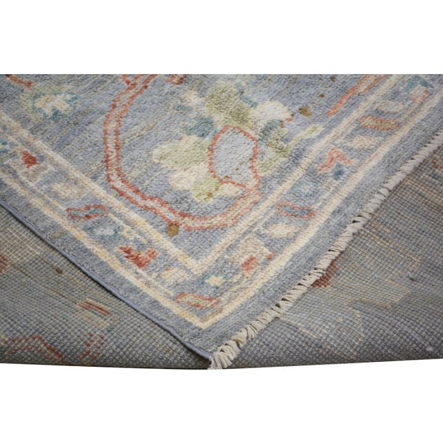 Turkish Oushak Hand Knotted Wool Rug, 5'2"x7' For Sale - Image 4 of 5