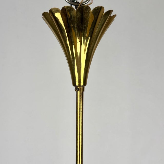 Metal Glass Hanging Lamp by Pietro Chiesa for Fontana Arte For Sale - Image 7 of 9