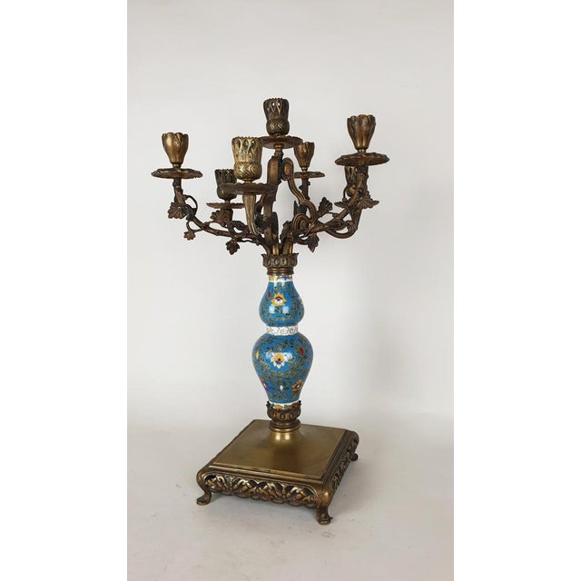 Japanese Porcelain and Bronze Candelabra For Sale - Image 12 of 16