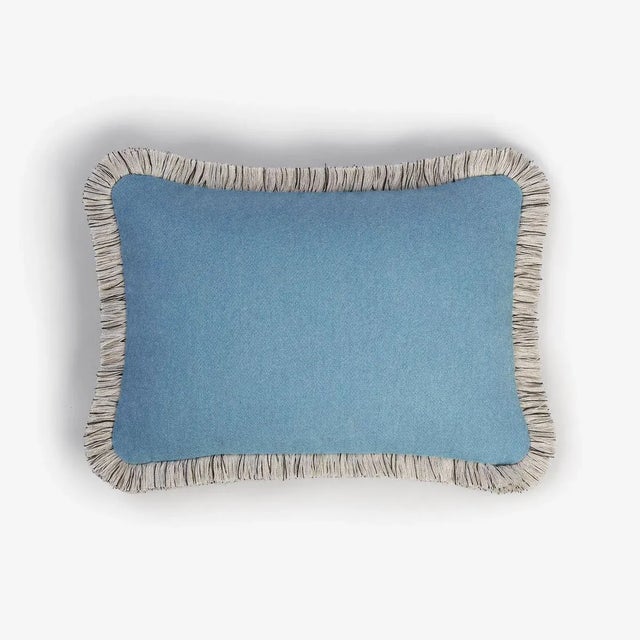 Light Blue Wool Artic Pillow by Lorenza Briola for Lo Decor For Sale - Image 3 of 3