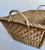 Rustic European Vintage 1930s European Woven Wicker Rectangular Market Basket For Sale - Image 3 of 11