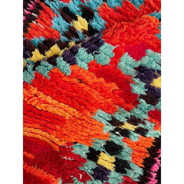 Red Postmoderne Red Cotton Moroccan Berber Rug For Sale - Image 8 of 8