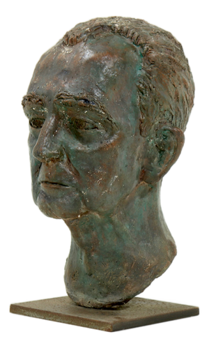 Vintage Sculpted Clay Bust, 1970s