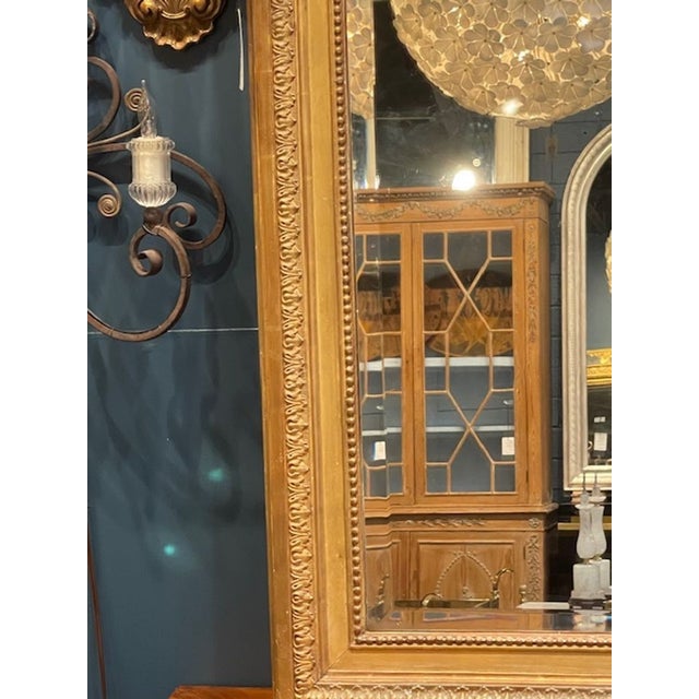 19th C. French Louis XVI Giltwood Mirror For Sale - Image 4 of 5