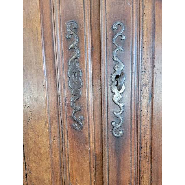 Wood Antique Rustic Country French Cabinet / Armoire Circa. 1800 Louis XV For Sale - Image 7 of 17